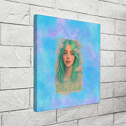 Холст квадратный Билли Айлиш с зелеными волосами, цвет: 3D-принт — фото 2