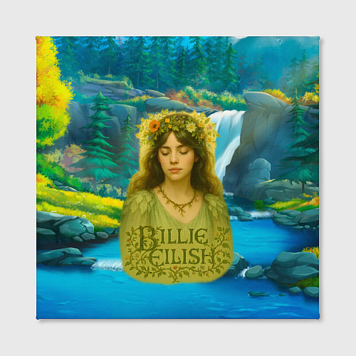 Картина квадратная Билли Айлиш на фоне природы / 3D-принт – фото 2