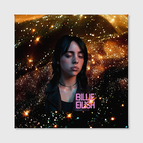 Картина квадратная Билли Айлиш с блестками на фоне / 3D-принт – фото 2