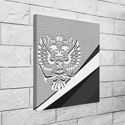 Холст квадратный Герб России серый текстурный, цвет: 3D-принт — фото 2