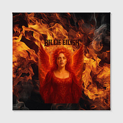 Холст квадратный Билли Айлиш из огня, цвет: 3D-принт — фото 2