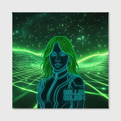 Картина квадратная Билли Айлиш из неона / 3D-принт – фото 2