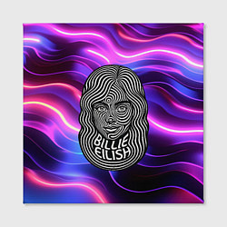 Холст квадратный Портрет Билли Айлиш из линий, цвет: 3D-принт — фото 2