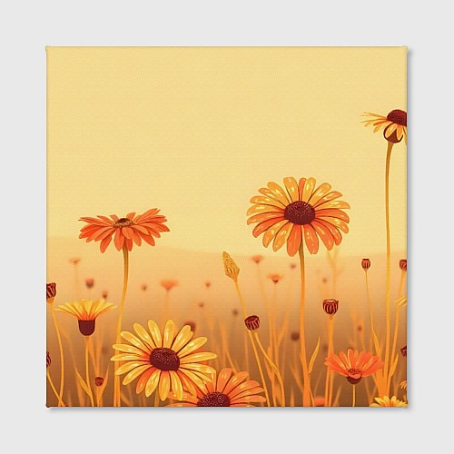 Картина квадратная Цветы на закате / 3D-принт – фото 2