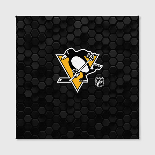 Картина квадратная Питтсбург Пингвинз - черные соты / 3D-принт – фото 2