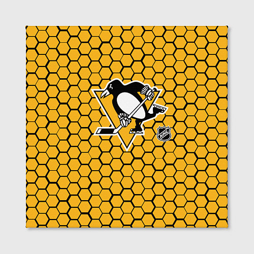 Картина квадратная Питтсбург Пингвинз - желтые соты / 3D-принт – фото 2