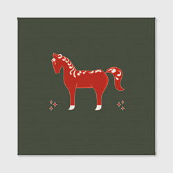 Холст квадратный Красная лошадь, цвет: 3D-принт — фото 2