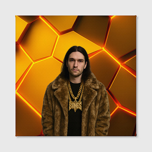 Картина квадратная Bones с цепью в шубе / 3D-принт – фото 2