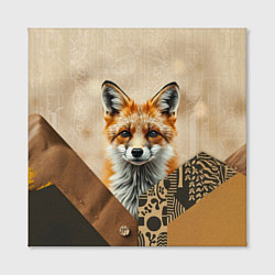 Холст квадратный Удивительный рыжий лисёнок, цвет: 3D-принт — фото 2
