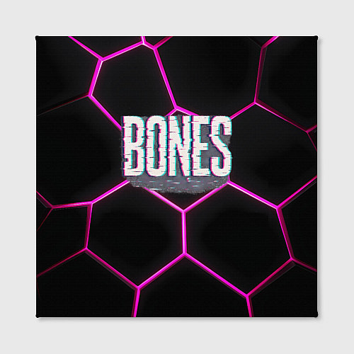 Картина квадратная Bones белый глитч лого / 3D-принт – фото 2