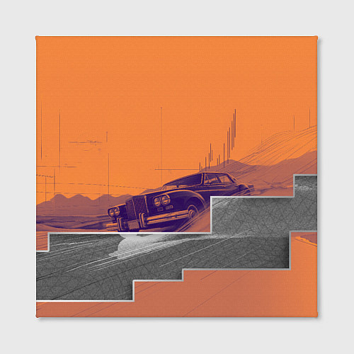 Картина квадратная Элитное авто в пустыни / 3D-принт – фото 2