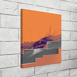 Холст квадратный Элитное авто в пустыни, цвет: 3D-принт — фото 2