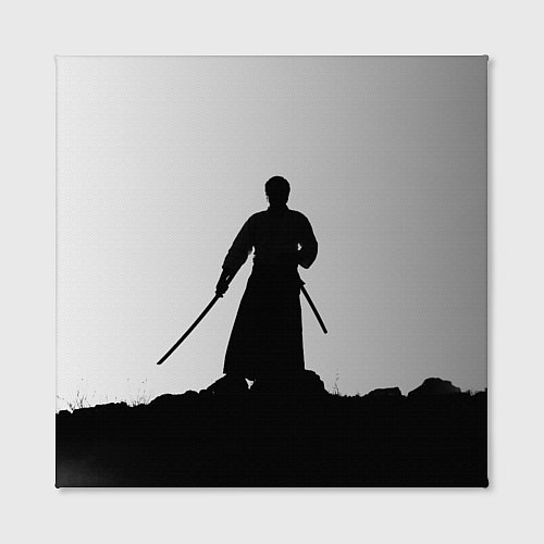 Картина квадратная Самурай в поле / 3D-принт – фото 2