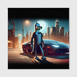 Холст квадратный Бендер с пистолетом - Нью-Йоркская мафия, цвет: 3D-принт — фото 2