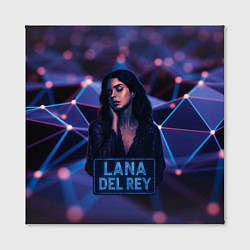 Холст квадратный Lana Del Rey и неоновая вывеска, цвет: 3D-принт — фото 2