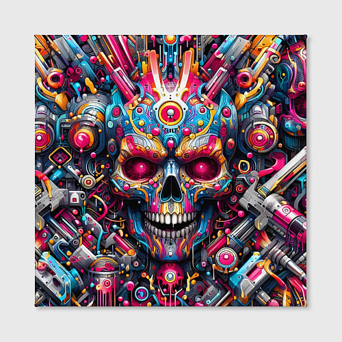 Картина квадратная Art cyber skull - ai art fantasy / 3D-принт – фото 2