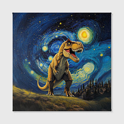 Холст квадратный Звездная ночь - Тираннозавр, цвет: 3D-принт — фото 2