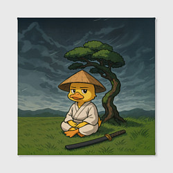 Холст квадратный Утенок самурай - медитация, цвет: 3D-принт — фото 2