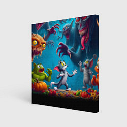 Холст квадратный Кошмарный сон Тома - нейроарт фантазия, цвет: 3D-принт