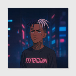 Холст квадратный XXXTentacion - Неоновый аниме арт, цвет: 3D-принт — фото 2