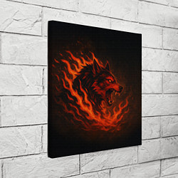 Холст квадратный Инфернальный волк, цвет: 3D-принт — фото 2