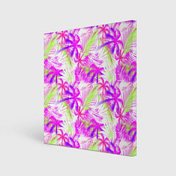Холст квадратный Palm tree pink, цвет: 3D-принт