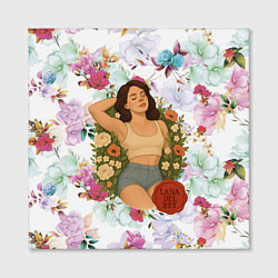 Холст квадратный Lana Del Rey в полевых цветах, цвет: 3D-принт — фото 2