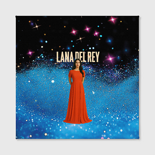 Картина квадратная Lana Del Rey в оранжевом длинном платье / 3D-принт – фото 2