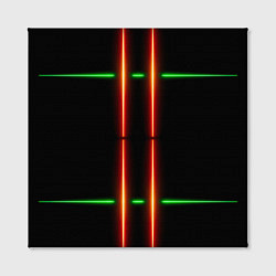Холст квадратный Neon green black red line, цвет: 3D-принт — фото 2