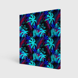 Холст квадратный Palm blue light blue, цвет: 3D-принт
