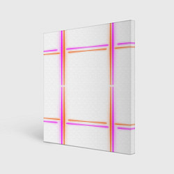 Холст квадратный Neon white orange pink, цвет: 3D-принт