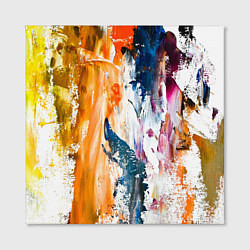 Холст квадратный Разноцветные мазки кисти на палитре художника, цвет: 3D-принт — фото 2