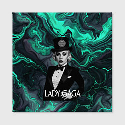 Холст квадратный Леди Гага в черном костюме с бабочкой, цвет: 3D-принт — фото 2