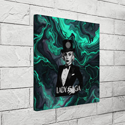 Холст квадратный Леди Гага в черном костюме с бабочкой, цвет: 3D-принт — фото 2