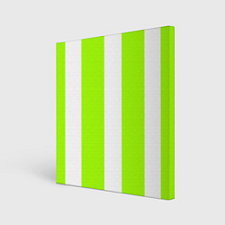 Холст квадратный Color light green white stripes, цвет: 3D-принт