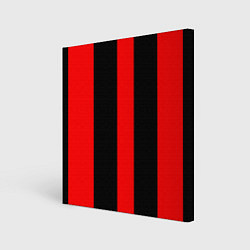 Холст квадратный Color black red lines, цвет: 3D-принт
