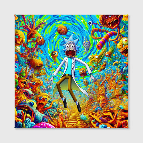 Картина квадратная Кошмарный сон Рика Санчеса - нейроарт фантазия / 3D-принт – фото 2