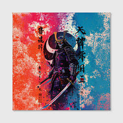 Холст квадратный Призрачный самурай - краски, цвет: 3D-принт — фото 2