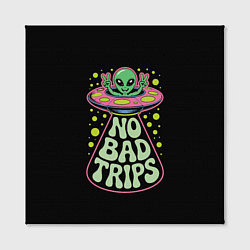 Холст квадратный Пришелец в летающей тарелке НЛО, цвет: 3D-принт — фото 2