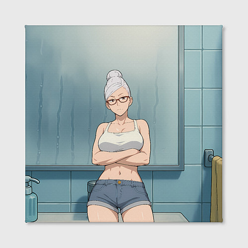 Картина квадратная Дандадан бабушка в ванной / 3D-принт – фото 2