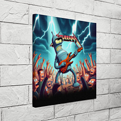 Холст квадратный Бендер рок гитарист - группа Футурама, цвет: 3D-принт — фото 2