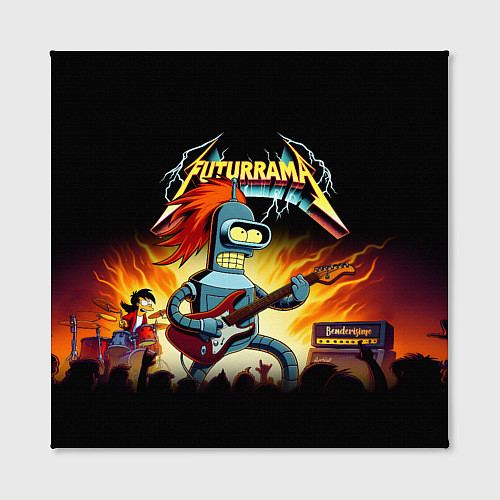 Картина квадратная Bender is a hard rock guitarist - Futurama / 3D-принт – фото 2