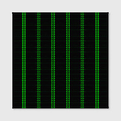Холст квадратный Color black cage green stripes, цвет: 3D-принт — фото 2