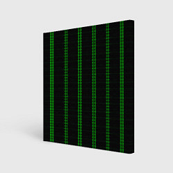 Картина квадратная Color black cage green stripes
