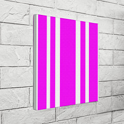 Холст квадратный Color white pink stripes, цвет: 3D-принт — фото 2