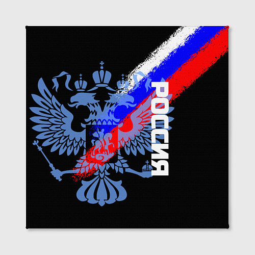 Картина квадратная Россия с флагом и гербом на чёрном фоне / 3D-принт – фото 2
