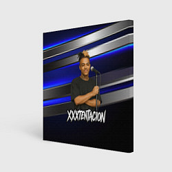 Картина квадратная XXXTentacion с микрофоном довольный