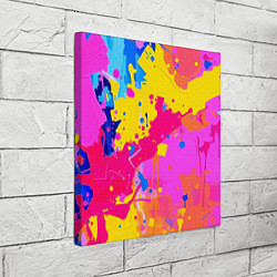 Холст квадратный Яркие пятна акриловой краски на стене, цвет: 3D-принт — фото 2