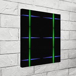 Холст квадратный Color black green purple stripes, цвет: 3D-принт — фото 2