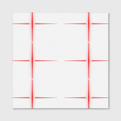 Холст квадратный Color white red stripes, цвет: 3D-принт — фото 2